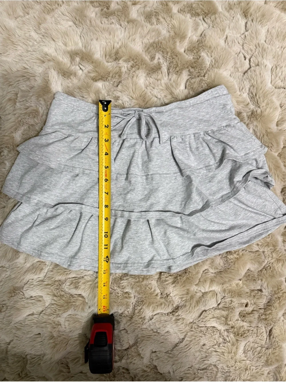 Y2K J for Justify Gray Tiered Ruffle Skirt with Drawstring Waist